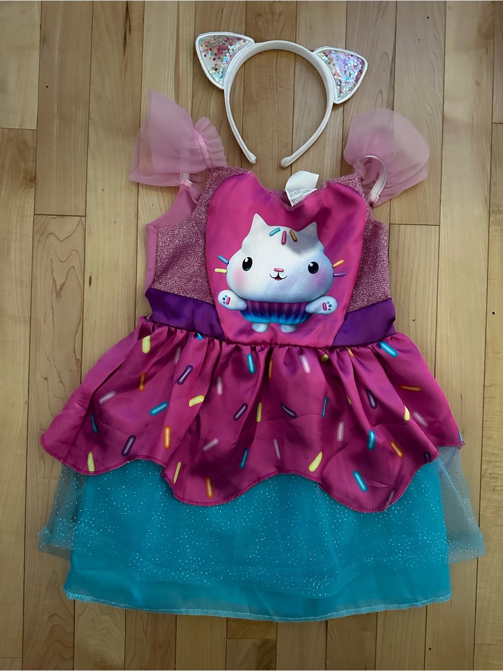 Gabbys Dollhouse Cakey Cat Cupcake Costume Dress with Headband